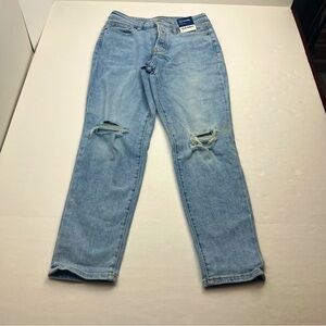 Old Navy O.G. Straight High Rise Ankle Distressed Denim Jean Womens Size 4 NEW‎